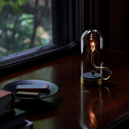 Touch switch glass shade candle desk lamp - Querencian