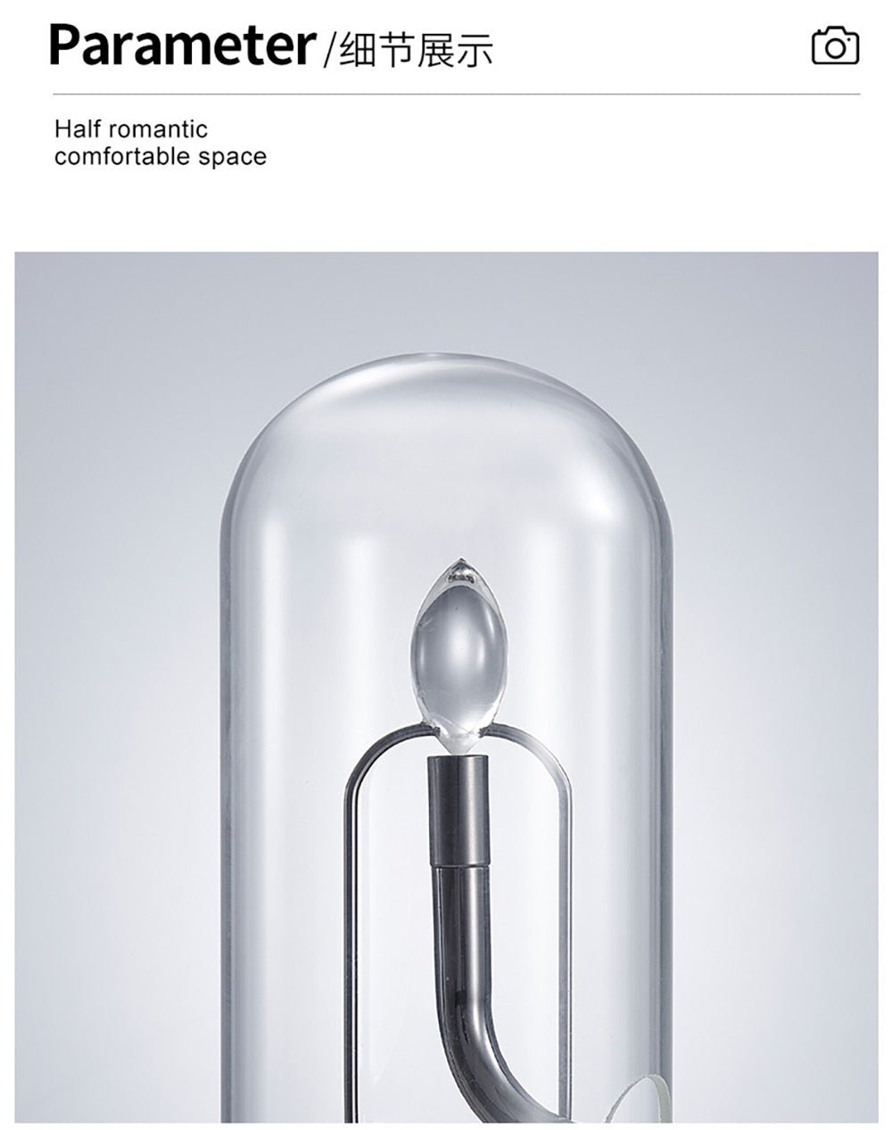 Touch switch glass shade candle desk lamp - Querencian