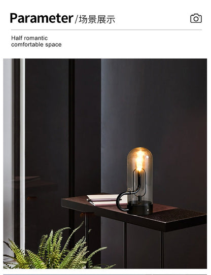 Touch switch glass shade candle desk lamp - Querencian