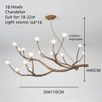 Tree Branch Glass Bubble Led Pendant Chandelier - Querencian