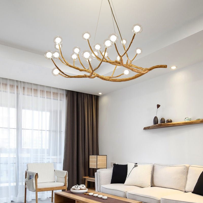 Tree Branch Glass Bubble Led Pendant Chandelier - Querencian