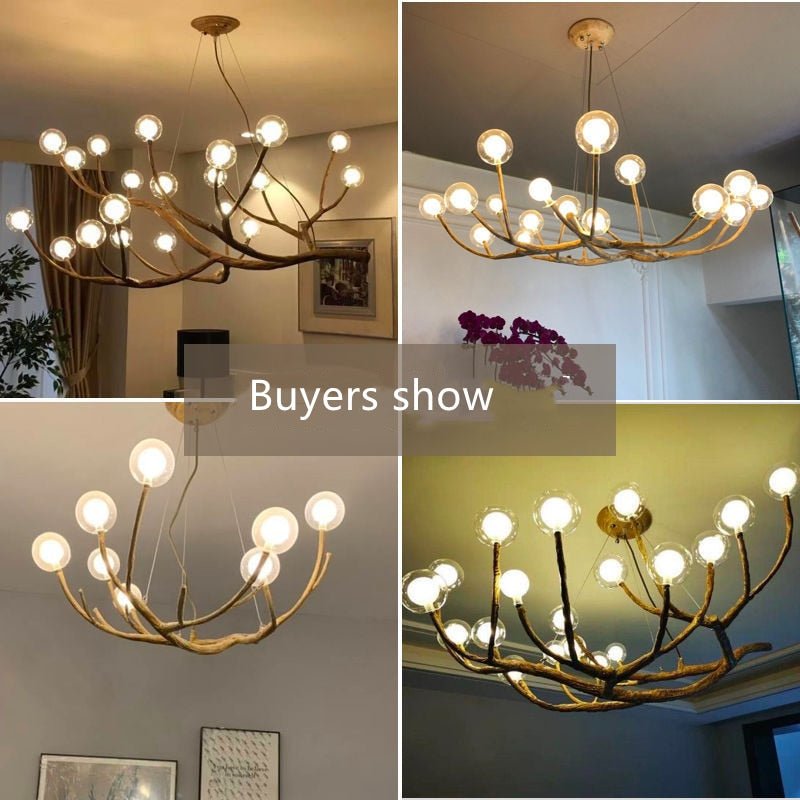 Tree Branch Glass Bubble Led Pendant Chandelier - Querencian