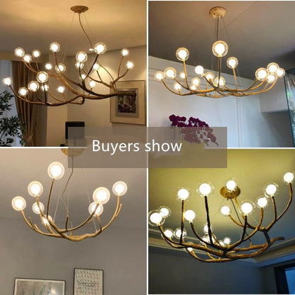 Tree Branch Glass Bubble Led Pendant Chandelier - Querencian