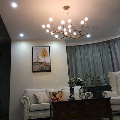 Tree Branch Glass Bubble Led Pendant Chandelier - Querencian