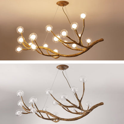Tree Branch Glass Bubble Led Pendant Chandelier - Querencian