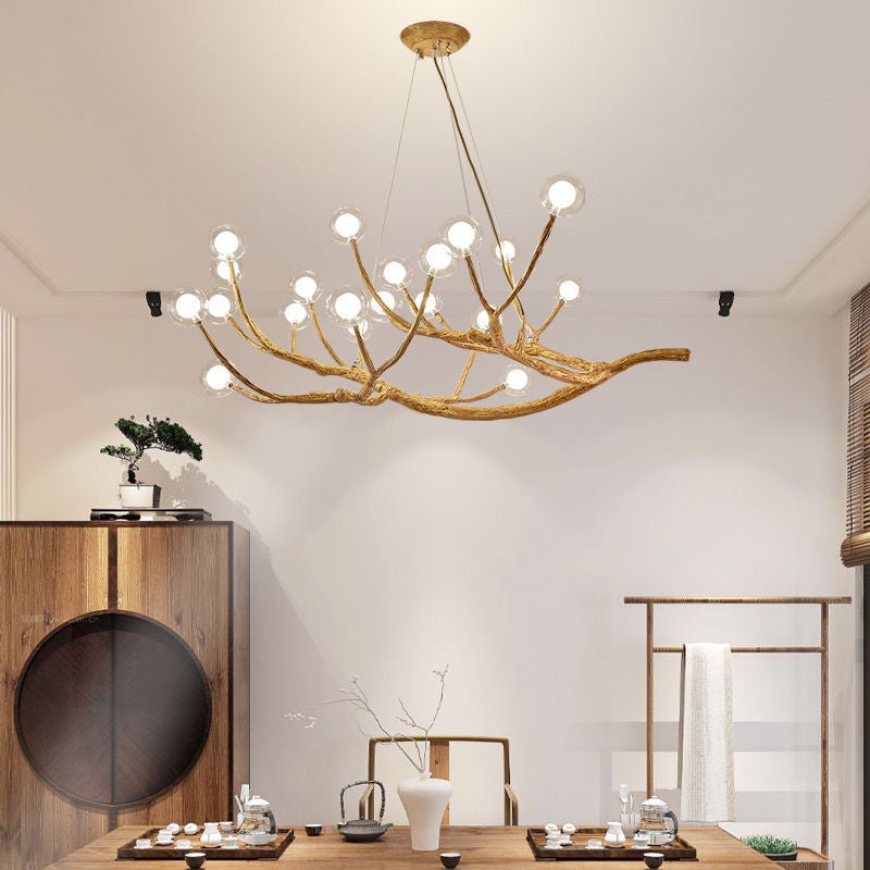 Tree Branch Glass Bubble Led Pendant Chandelier - Querencian