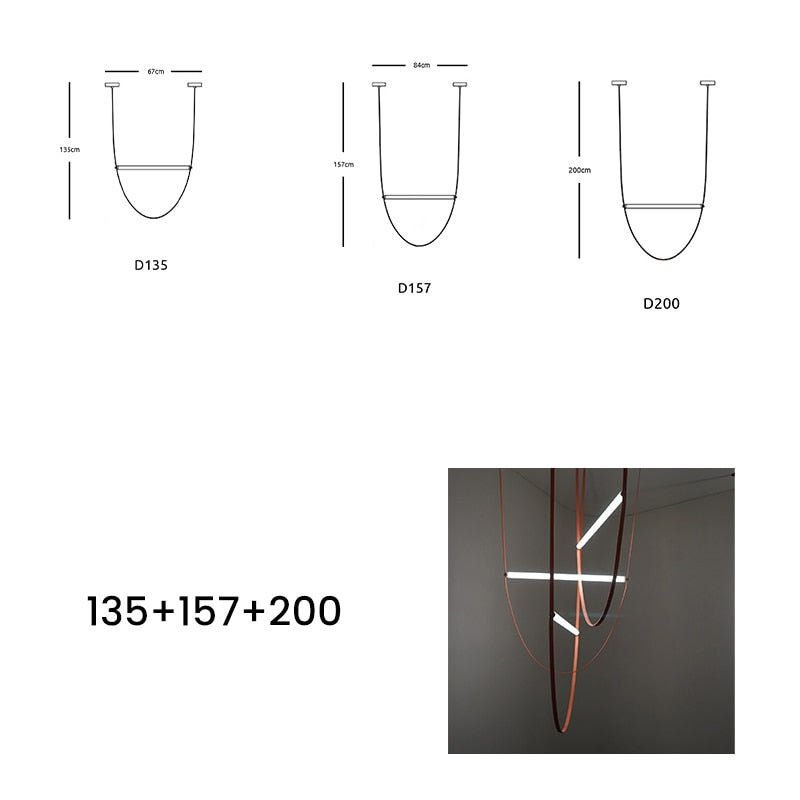 Tube Belt Italy Designer Hanging Suspension Light - Querencian