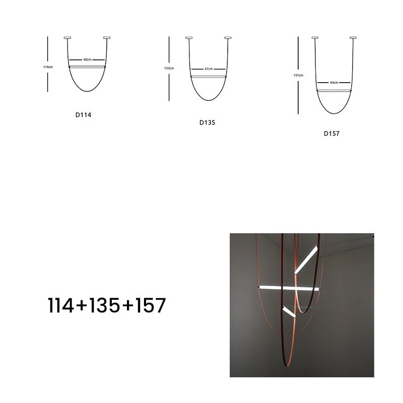 Tube Belt Italy Designer Hanging Suspension Light - Querencian