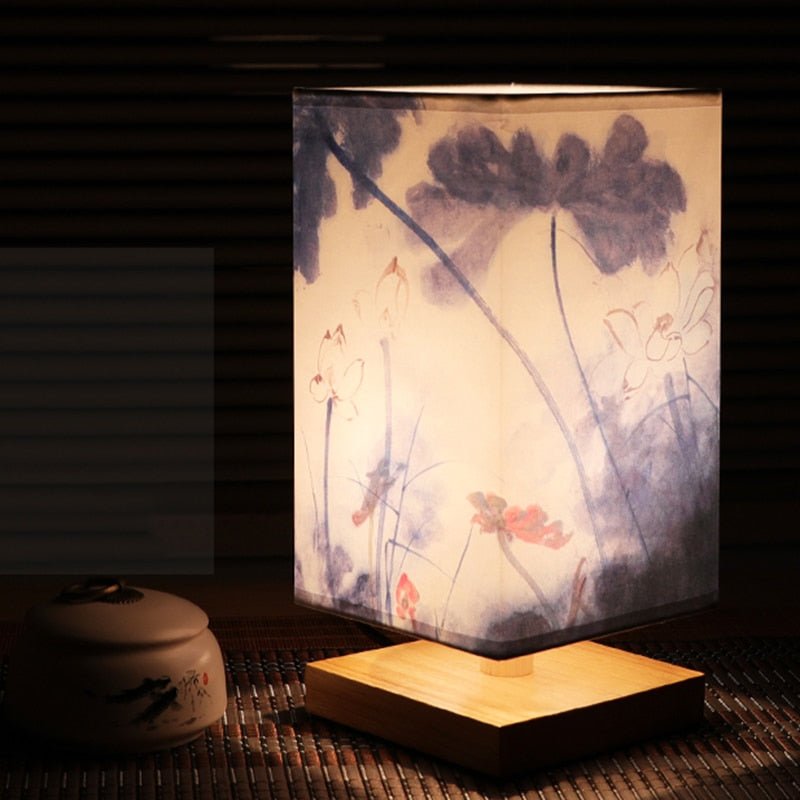 Vintage Chinese Style Landscape Painting Table Lamp - Querencian