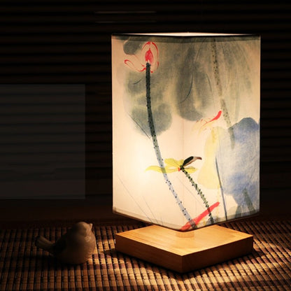 Vintage Chinese Style Landscape Painting Table Lamp - Querencian