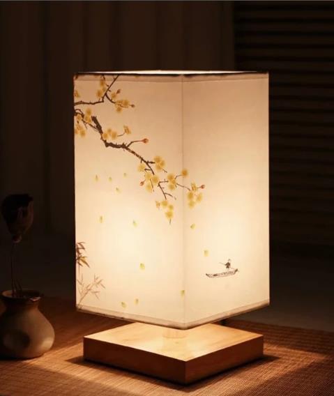 Vintage Chinese Style Landscape Painting Table Lamp - Querencian