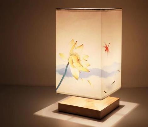 Vintage Chinese Style Landscape Painting Table Lamp - Querencian