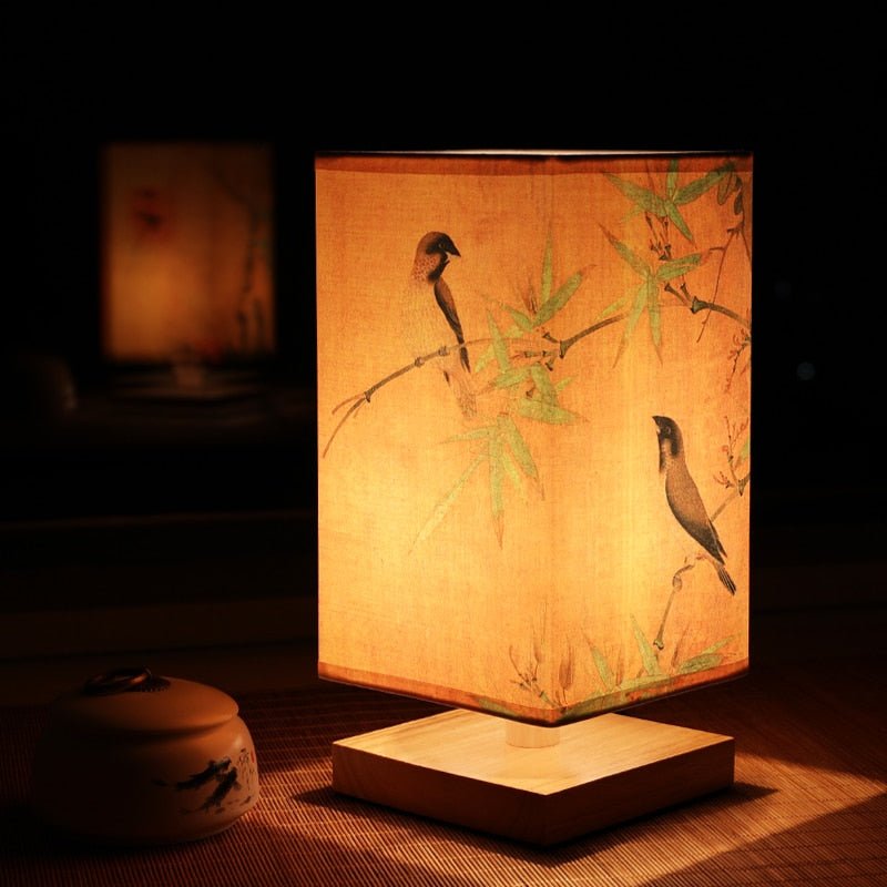Vintage Chinese Style Landscape Painting Table Lamp - Querencian