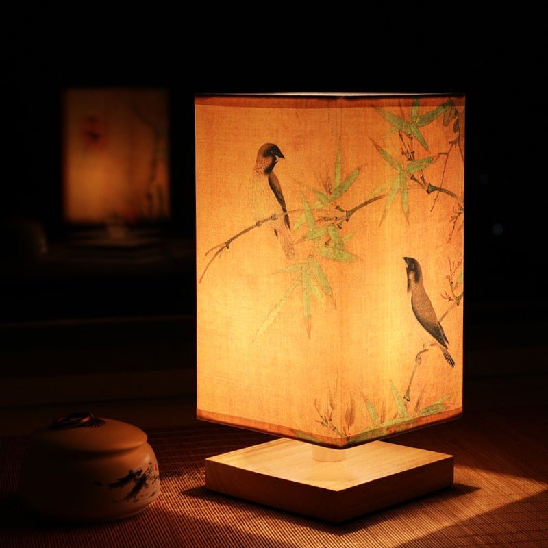Vintage Chinese Style Landscape Painting Table Lamp - Querencian
