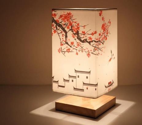 Vintage Chinese Style Landscape Painting Table Lamp - Querencian