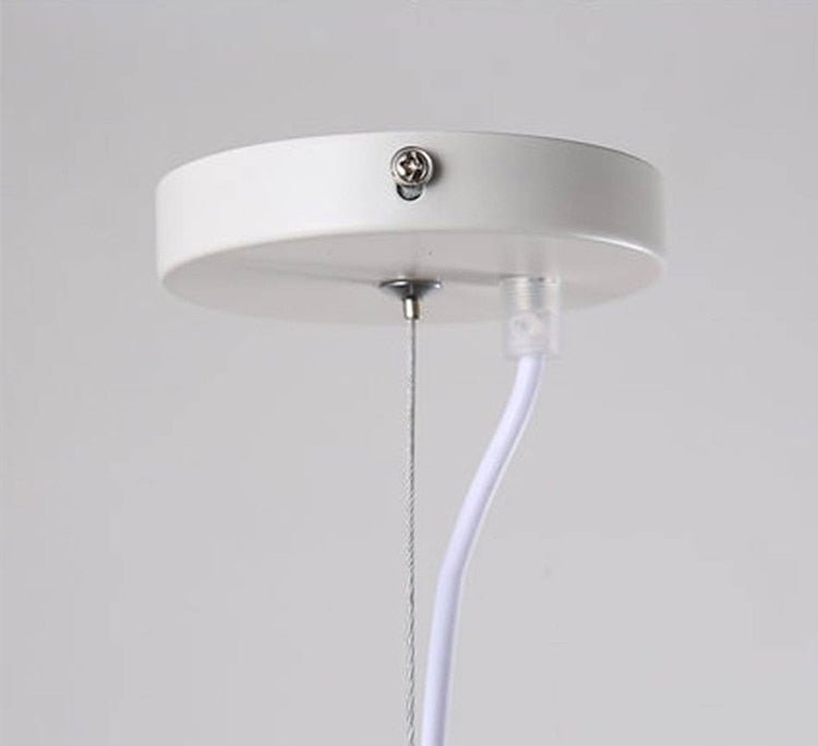 White Glass Whorls Cocoon Pendant Light Hanging Lamp - Querencian