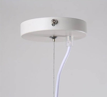 White Glass Whorls Cocoon Pendant Light Hanging Lamp - Querencian