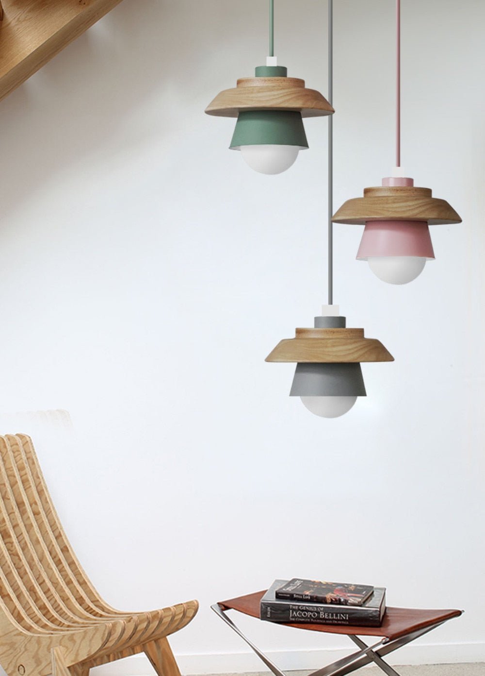 Wood Macaron Colorful Pendant Lights - Querencian