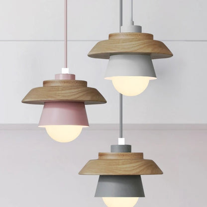 Wood Macaron Colorful Pendant Lights - Querencian