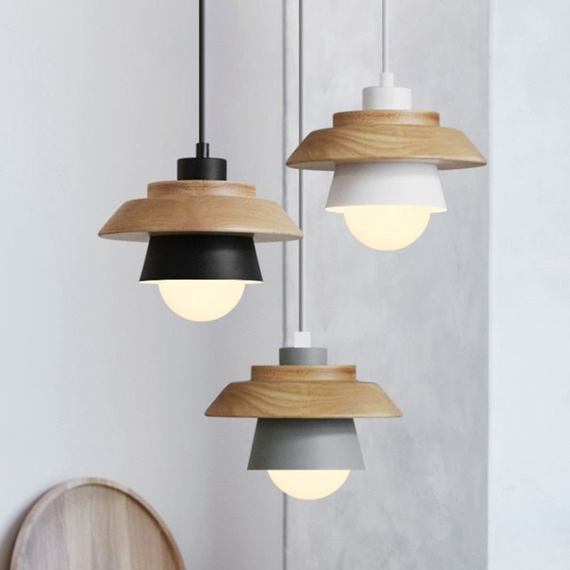 Wood Macaron Colorful Pendant Lights - Querencian