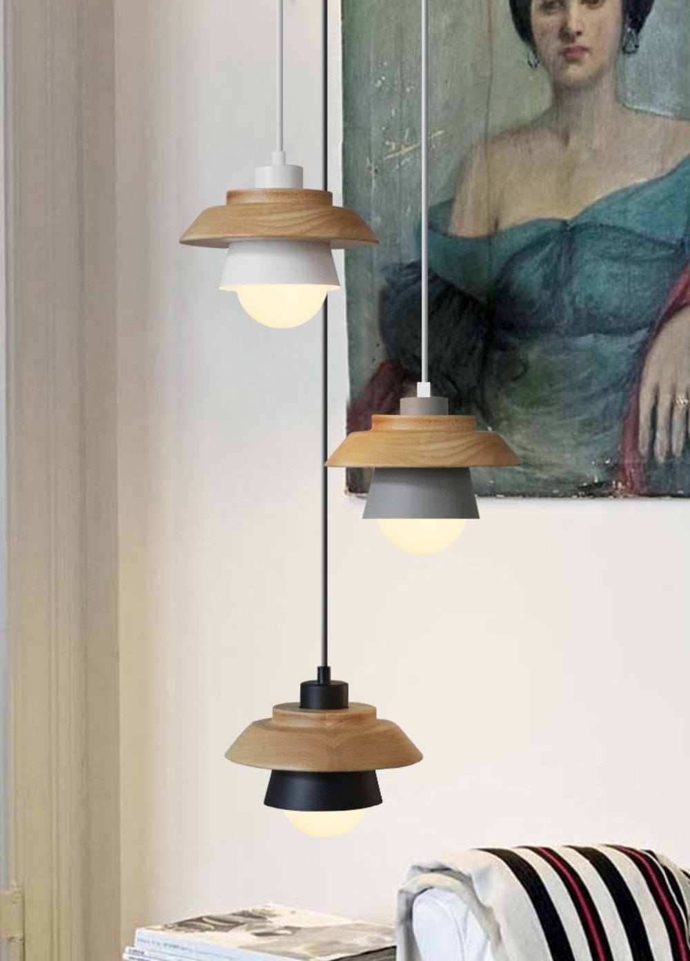 Wood Macaron Colorful Pendant Lights - Querencian