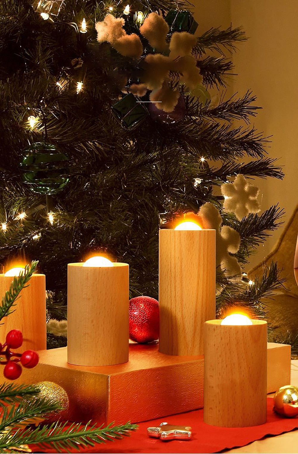Wooden Air blowing induction candle night lamp - Querencian