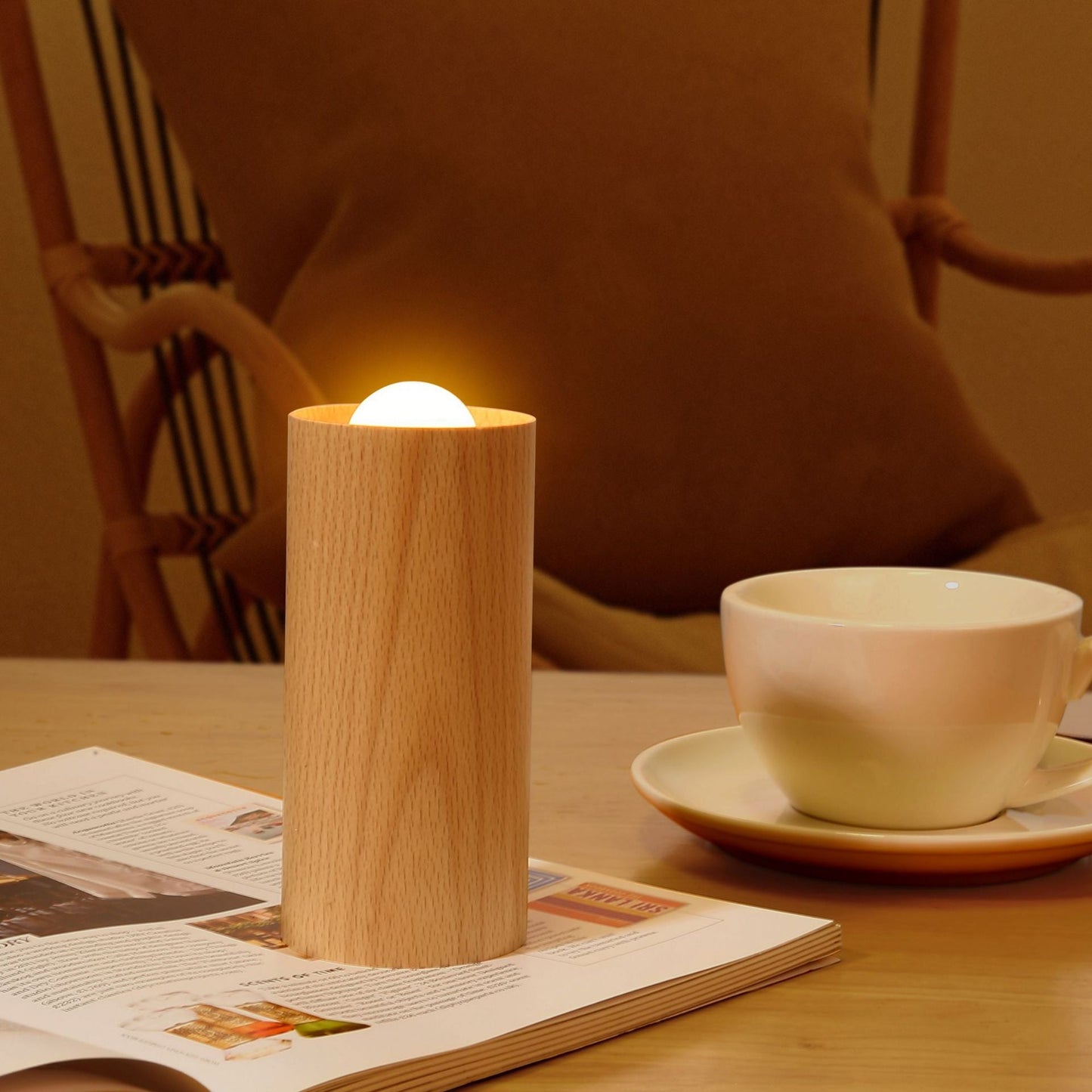 Wooden Air blowing induction candle night lamp - Querencian