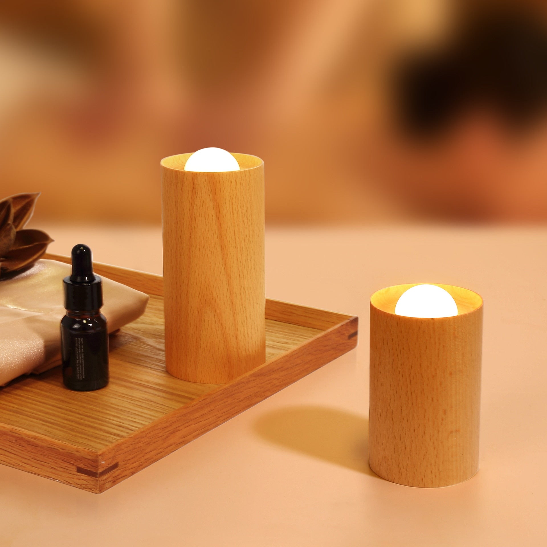 Wooden Air blowing induction candle night lamp - Querencian