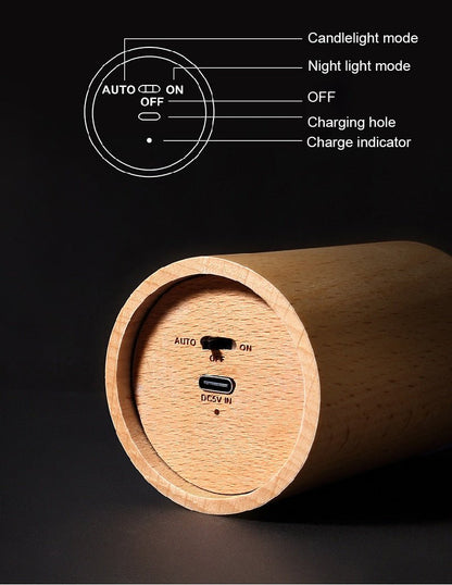 Wooden Air blowing induction candle night lamp - Querencian